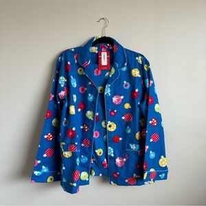 NWT La Senza Candy Blue Festive Cotton Flannel Pyjamas Pajamas PJ L